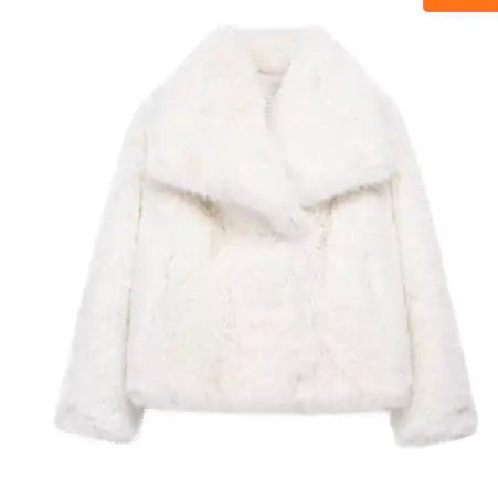 Winter Plush Coat Fashion Thicken Lapel Outwear Casual Long Sleeve Tops Womens Clothing Trendivo