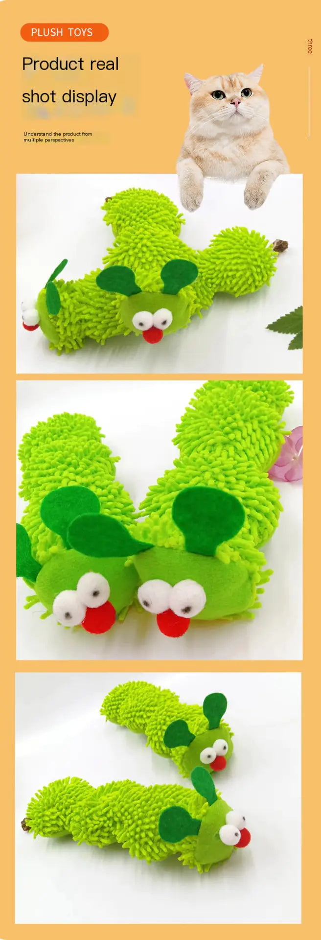 Catnip Caterpillar Toy Trendivo