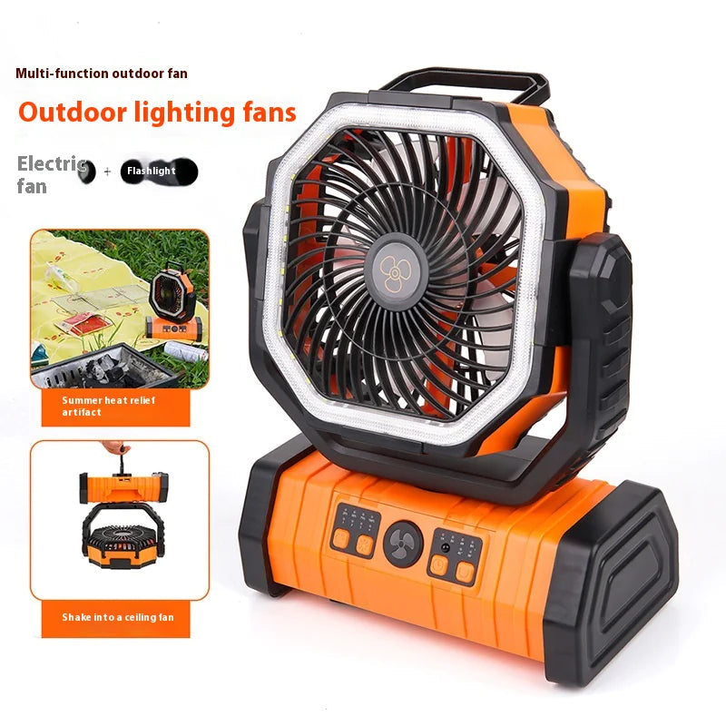 Outdoor Household Power Bank LED Light Camping Fan Stylio