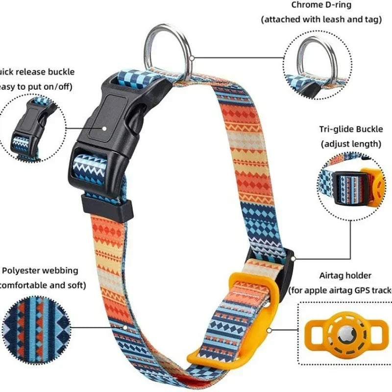 Digital Printing Collar for Apple Airtag - Pets Accessories Stylio