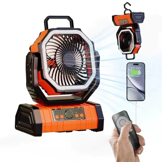 Outdoor Household Power Bank LED Light Camping Fan Stylio