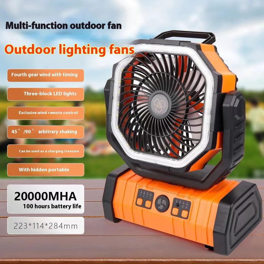 Outdoor Household Power Bank LED Light Camping Fan Stylio